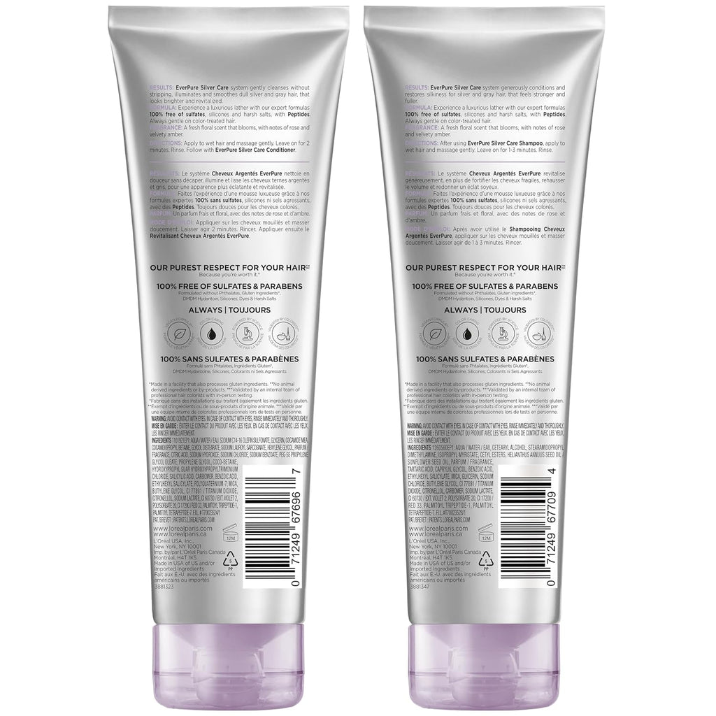 L'Oreal Paris EverPure Silver Care - Juego de champú y acondici...