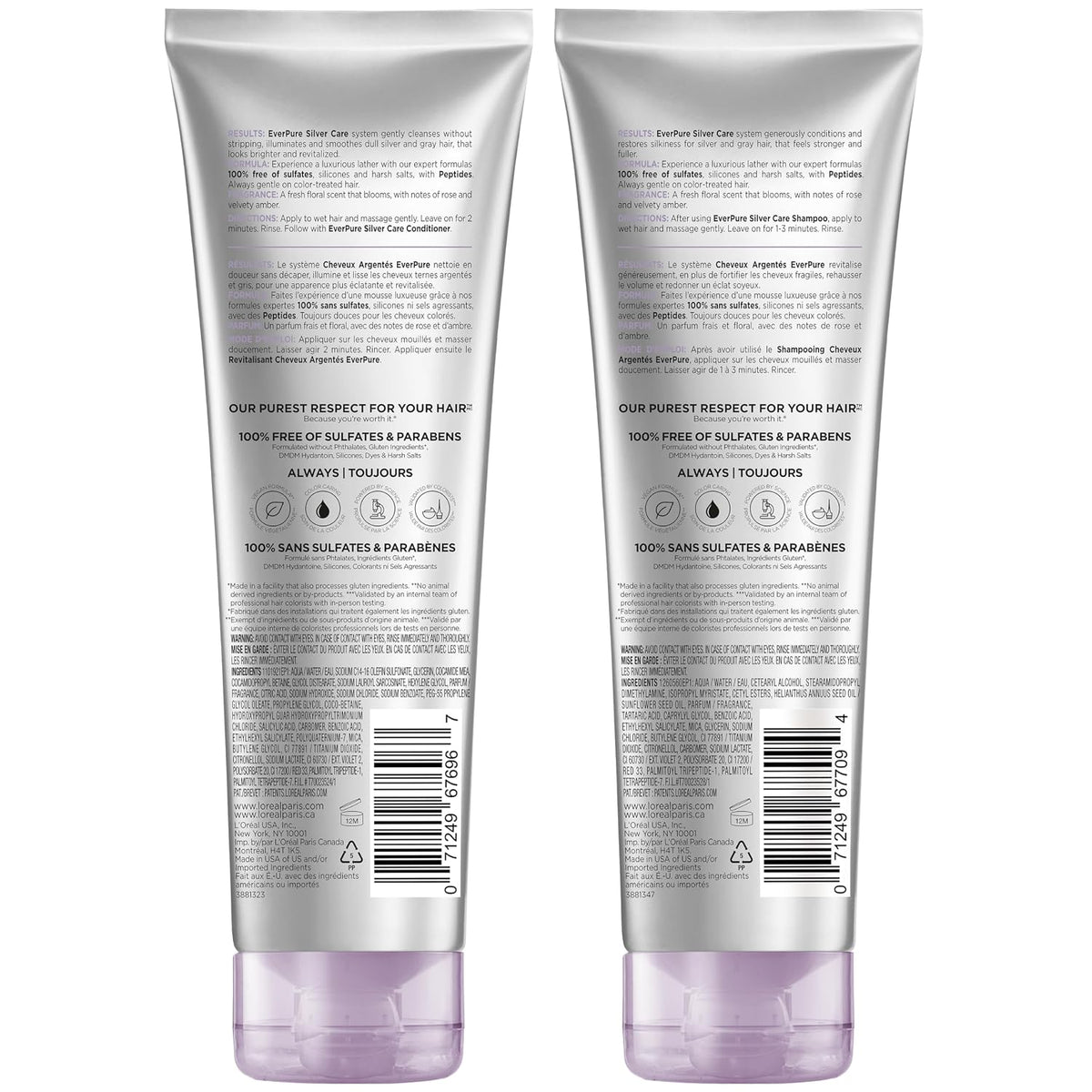 L'Oreal Paris EverPure Silver Care - Juego de champú y acondici...