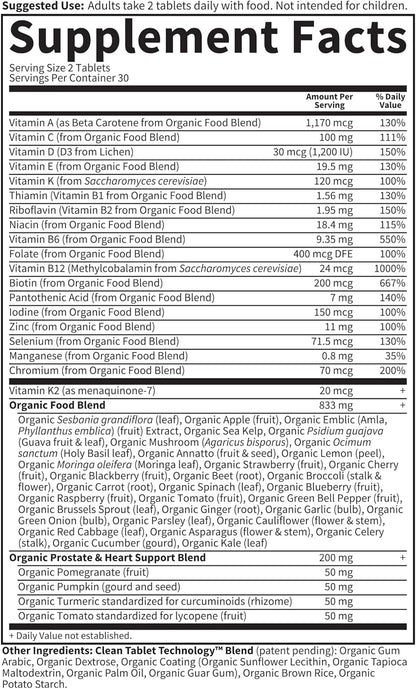 Garden of Life Organics Multivitamínico de alimentos enteros para h...