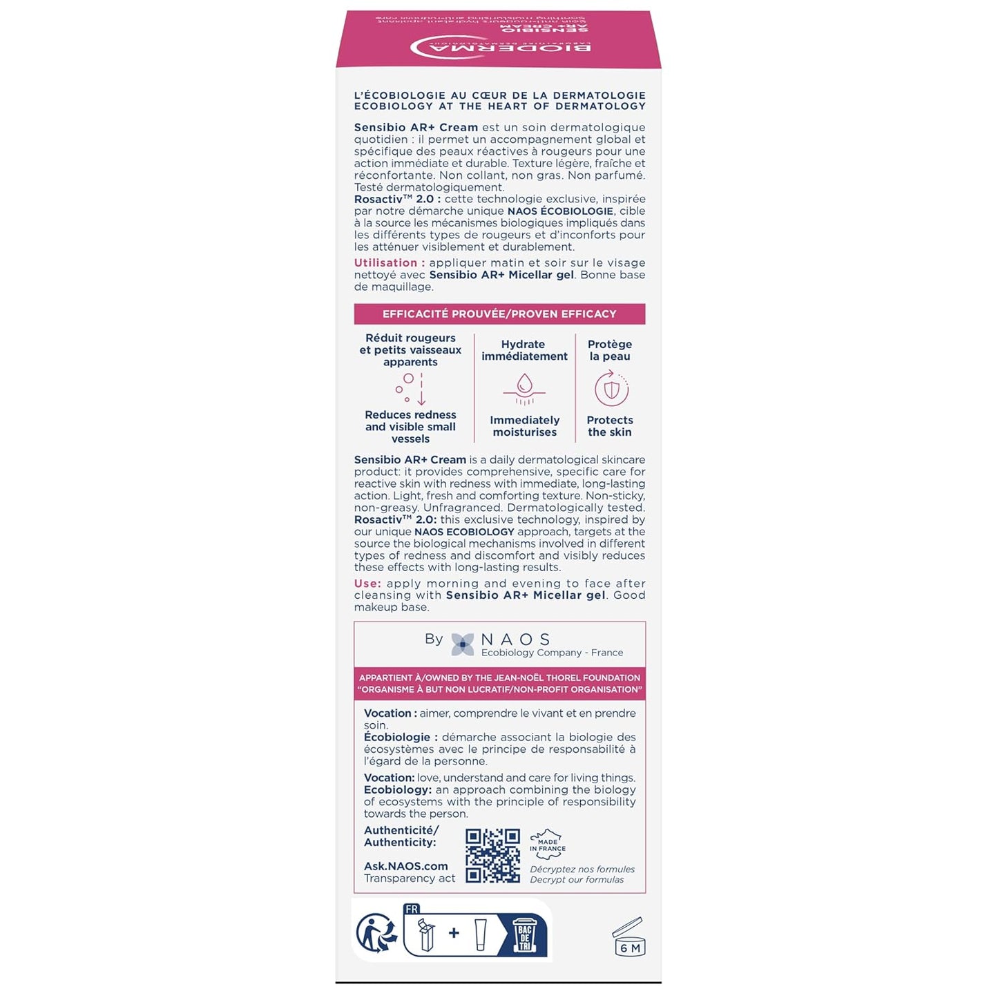 Bioderma Sensibio AR+ Crema, Loción de Alivio del Enrojecimiento Facial para Piel Sensible, Cuidado Calmante e Hidratante