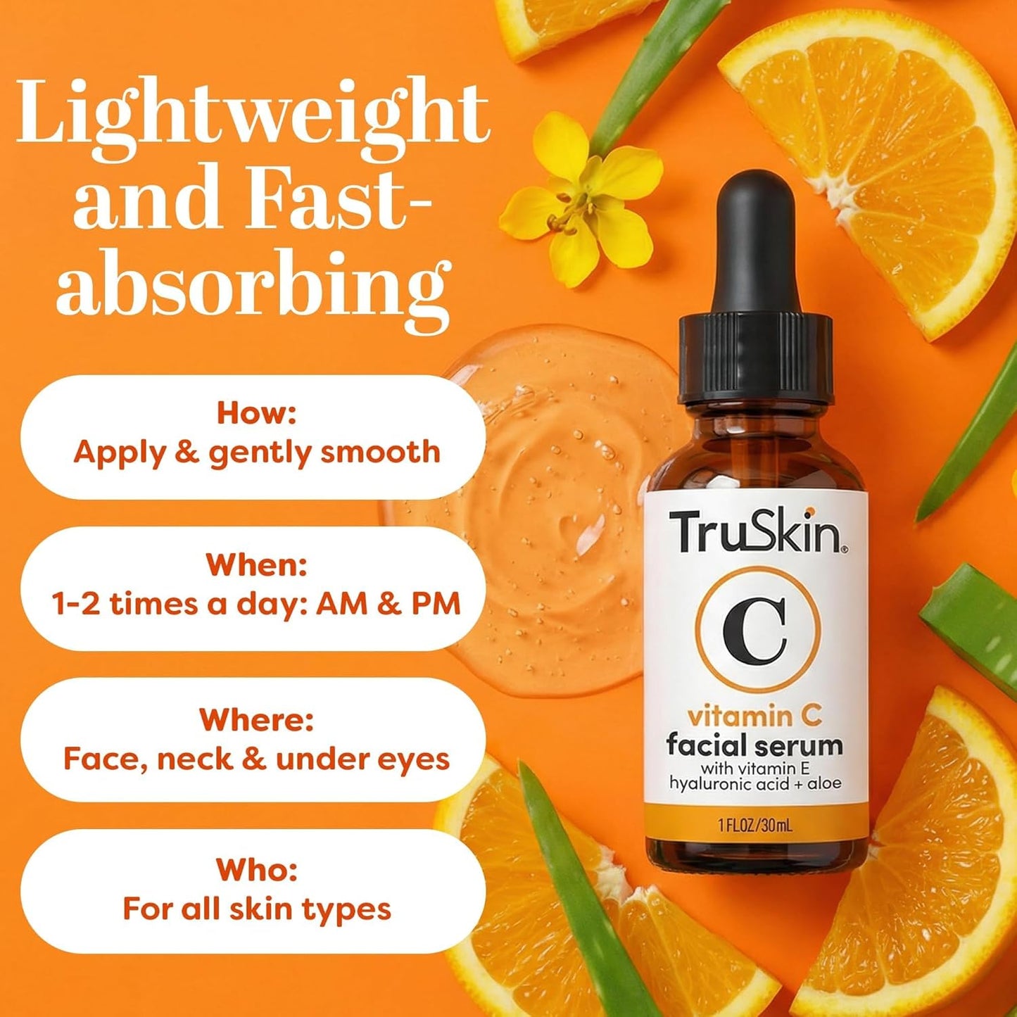 TruSkin - Suero facial con vitamina C, suero facial antienvejecimie...