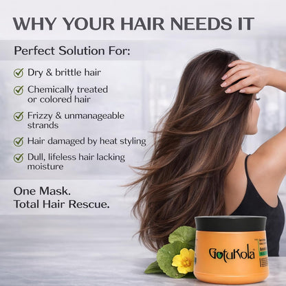 Gotukola Mascarilla capilar de queratina para cabello seco dañado -...
