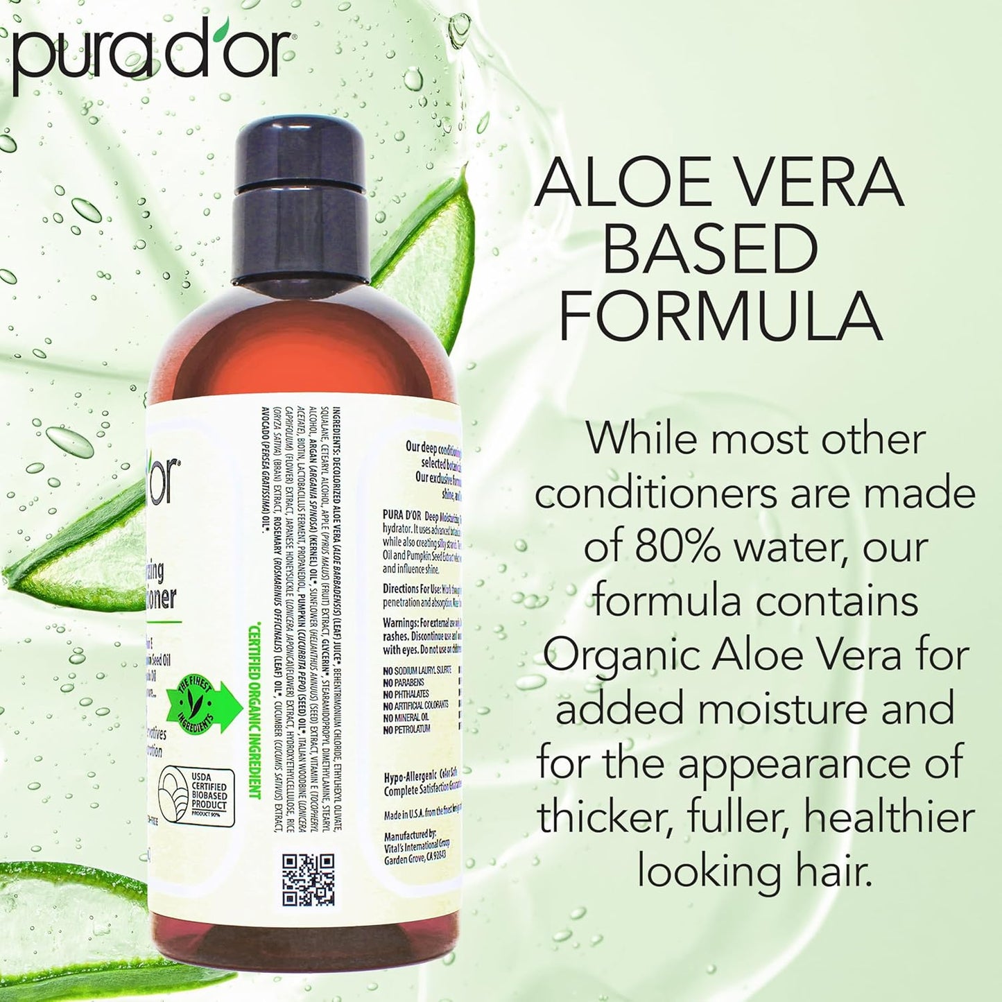 PURA D'OR Acondicionador Profundo Hidratante con Biotina Engros...