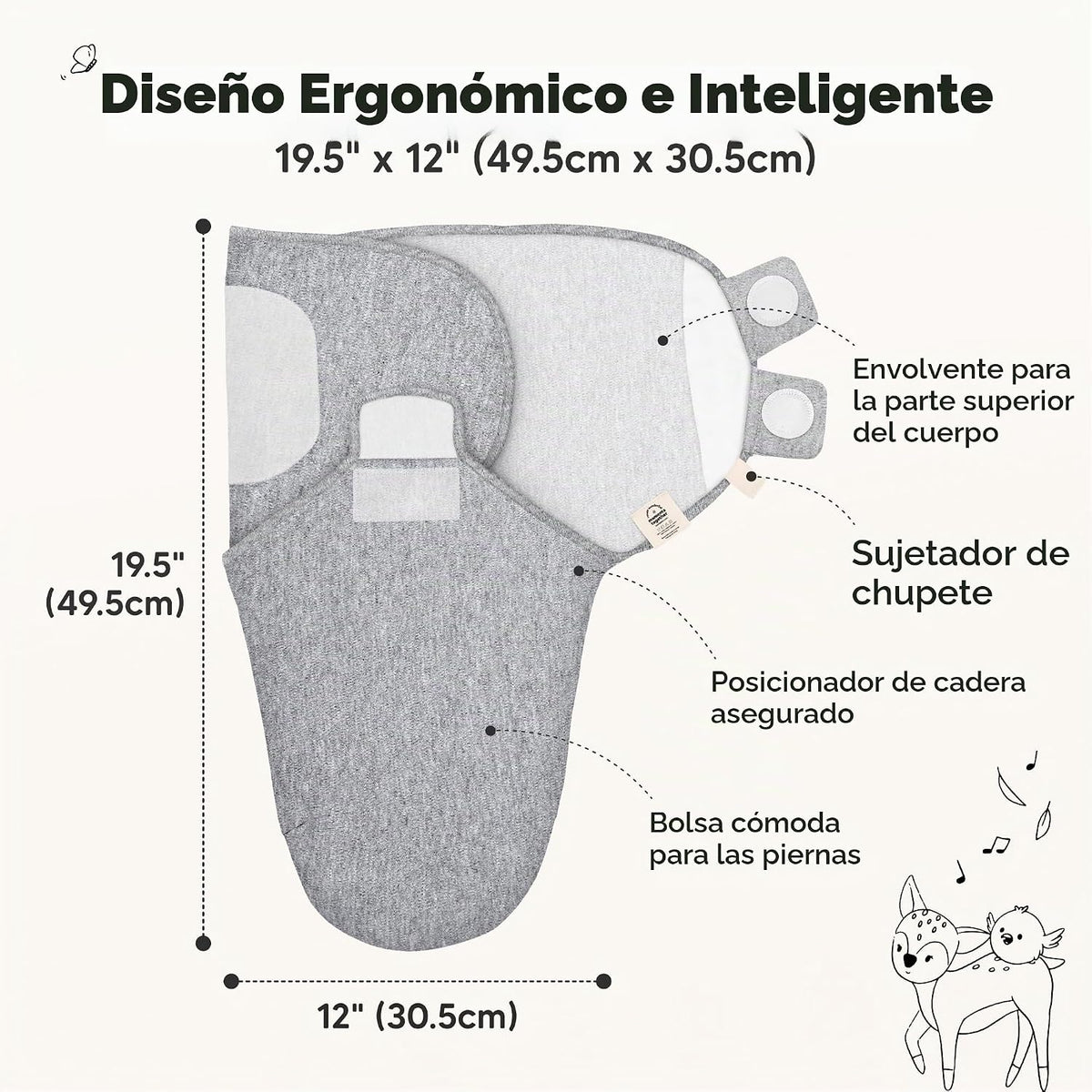 KeaBabies 3pk - Pañales orgánicos para recién nacidos, 0.5 TOG Clou...