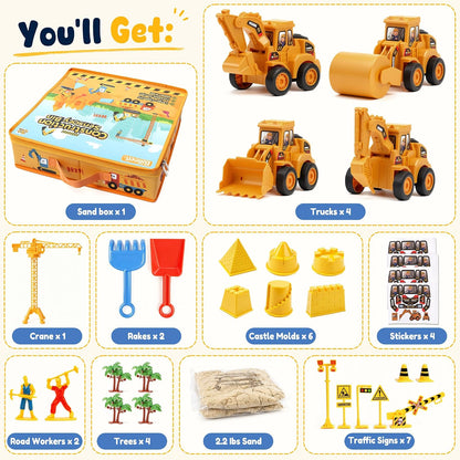 Billeeit Kit de construcción de arena con caja de arena plegable de...