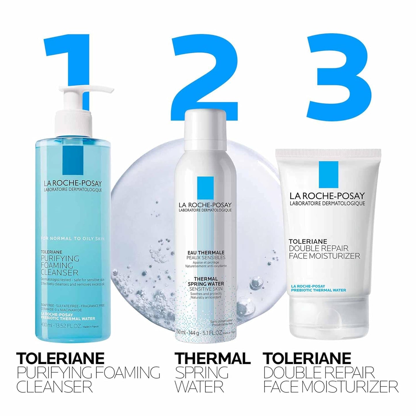 La Roche-Posay Toleriane Limpiador Facial Espumoso Purificante, Lim...