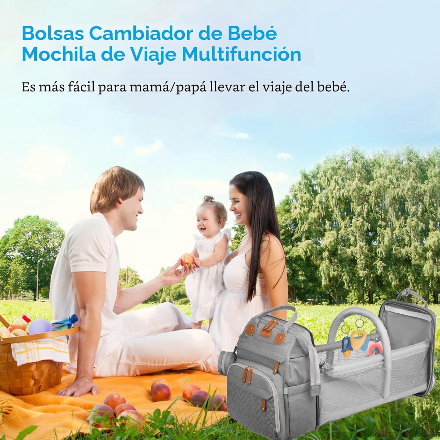 Jeryswet - Mochila para pañales con cambiador, impermeable, de gran...