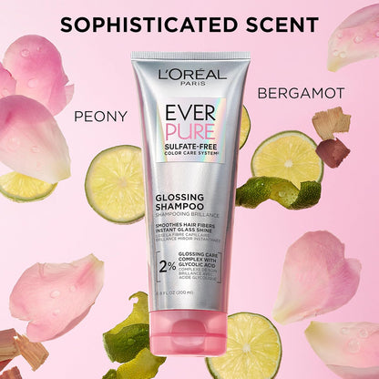 L'Oreal Paris Máscara capilar de laminación Glossing con ácido glicólico, tratamiento capilar para un brillo duradero y suavidad para cabello opaco y seco, EverPure, 5.1 onzas líquidas