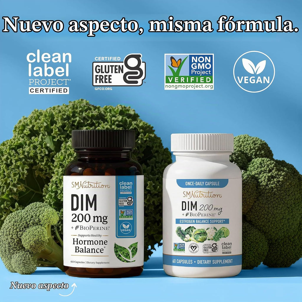 Suplemento DIM 200 mg | Balance de estrógeno para mujeres y hombres...
