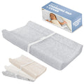 Jool Baby Cambiador suave + funda lavable (patrón de ondas, gris) |...