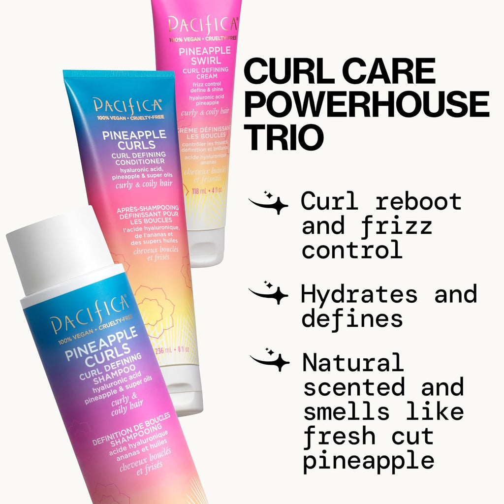 Pacifica Beauty Kit de cuidado del cabello con rizos de piña: champ...
