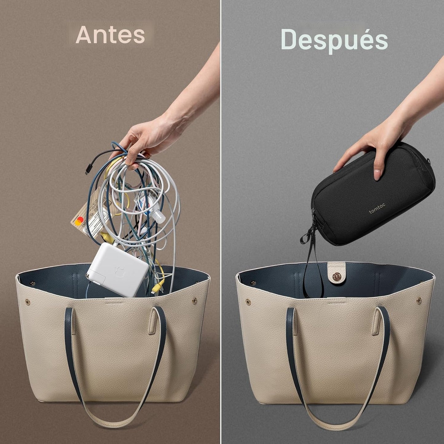 tomtoc Organizador Electrónico de Viaje, Estuche Resistente al Agua...