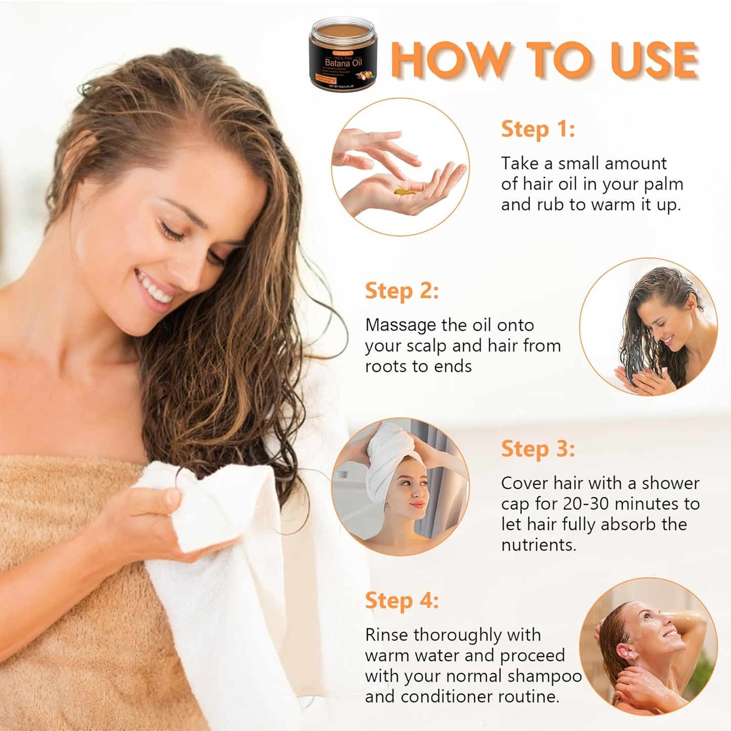 Aceite de batana crudo para el crecimiento del cabello, pasta de aceite de Botana 100% natural puro de Honduras, mascarilla orgánica sin refinar para prevenir la pérdida de cabello, mejora el grosor para hombres y mujeres, 5.3 onzas