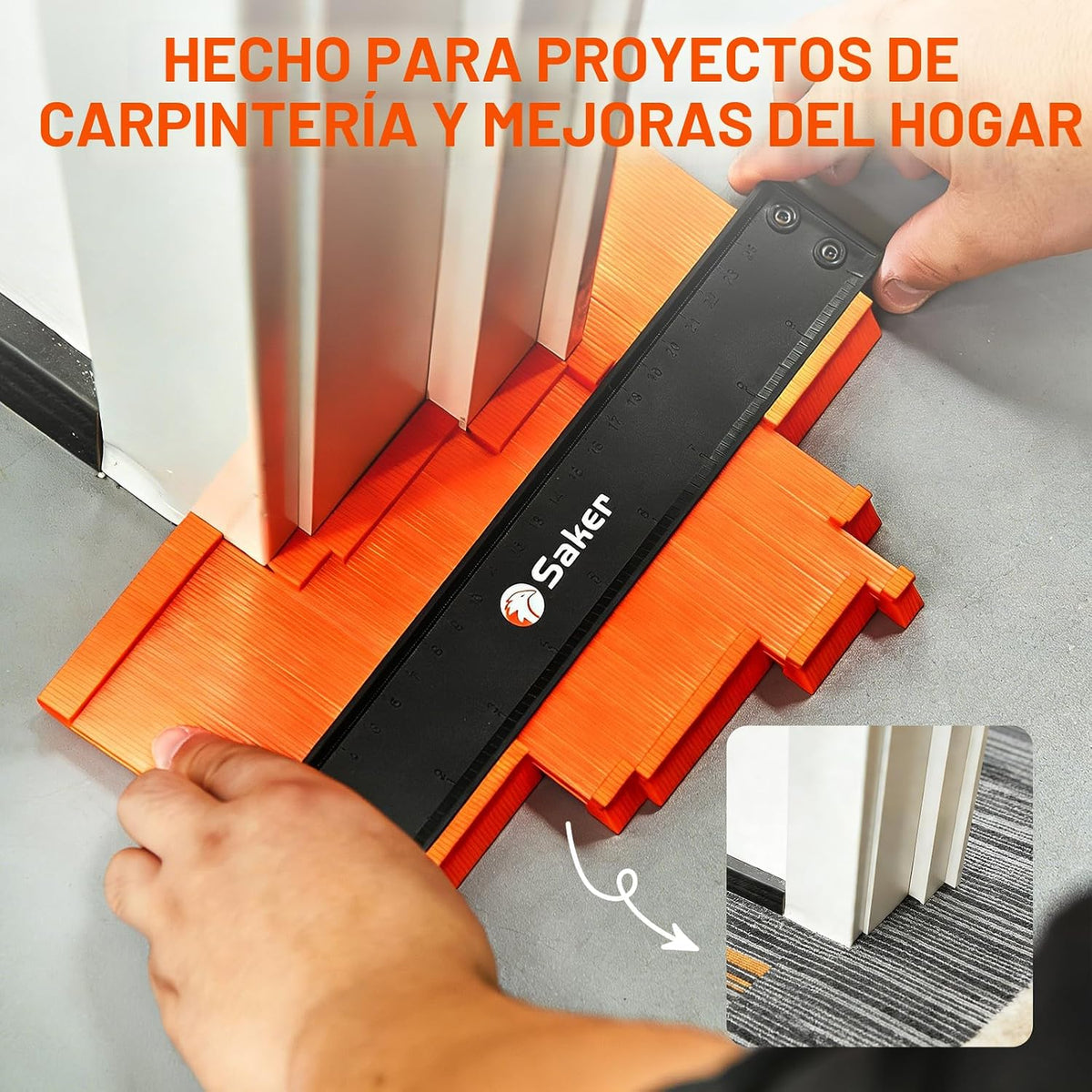 Saker Herramienta para medir y duplicar contornos, bloqueo a 10 pul...