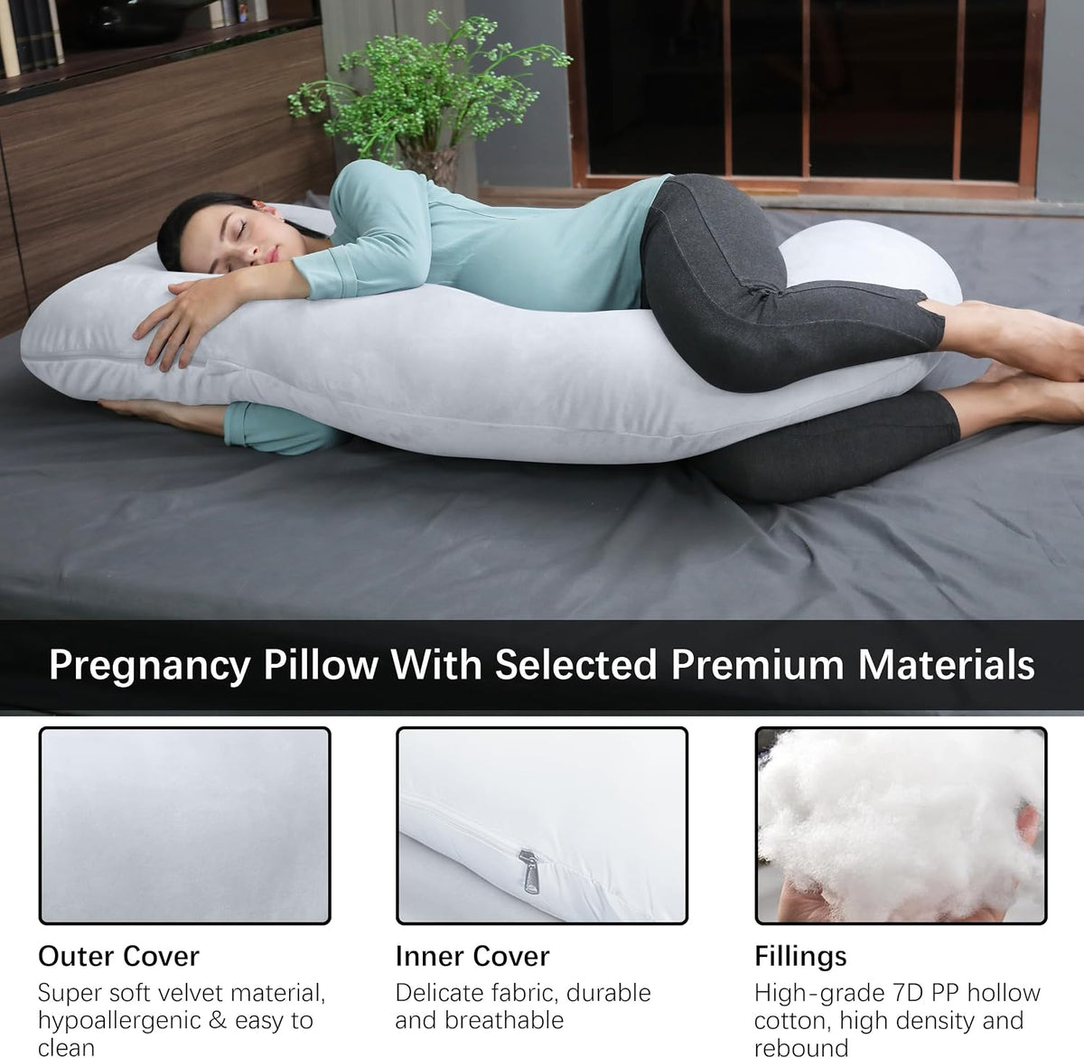 MOON PARK - Almohadas de embarazo y maternidad de cuerpo completo p...