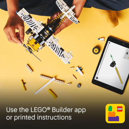 Avión de juguete LEGO Technic - Avión de juguete para construir para niños, niños y niñas, a partir de 8 años - Juego de avión modelo con hélice giratoria, motor de pistón de 4 cilindros y más - 42198
