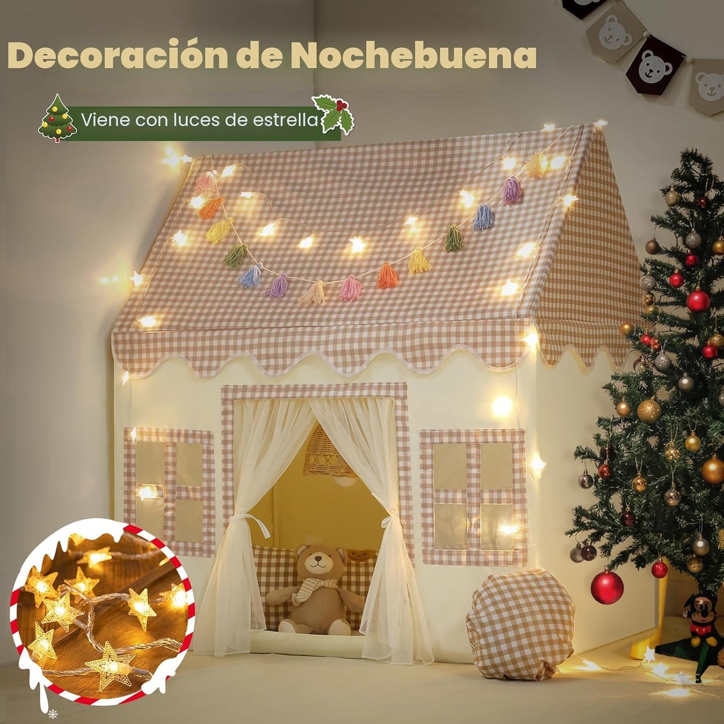 Senodeer Tienda de campaña infantil para interiores: con cuadros ma...