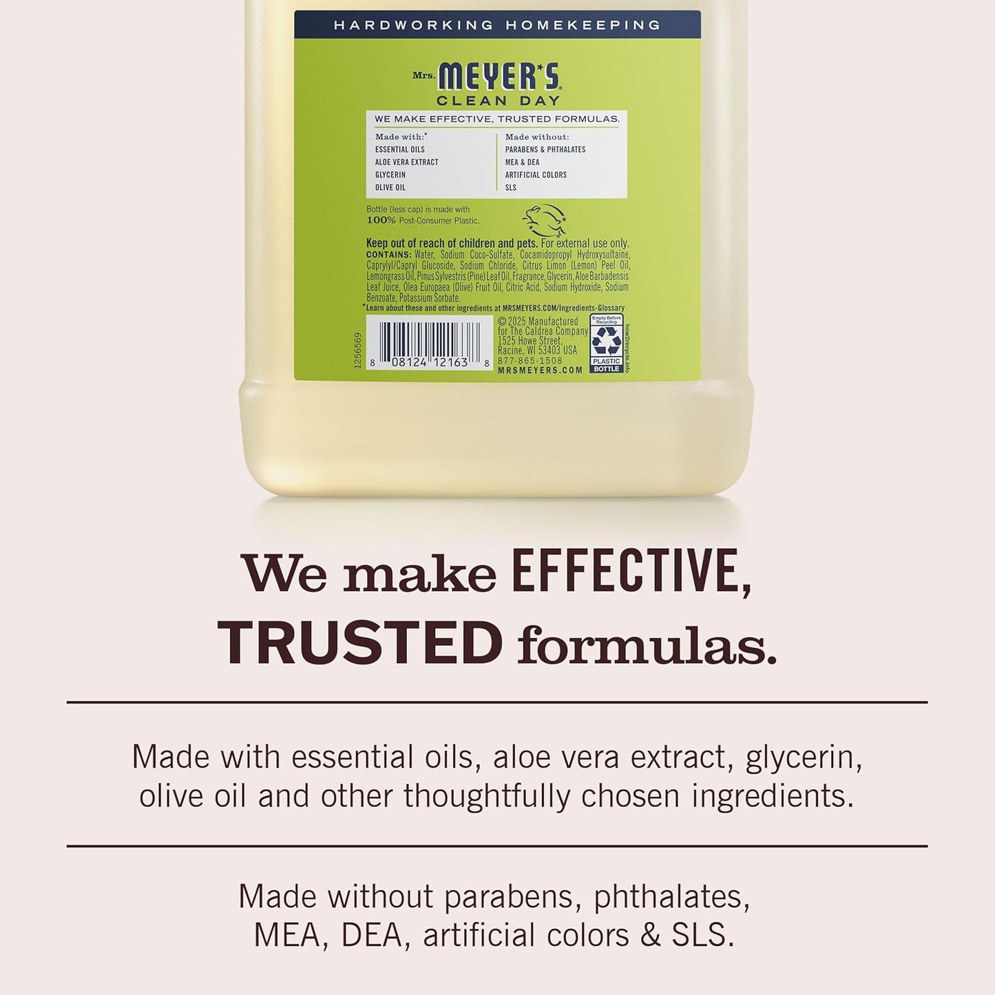 MRS. MEYER'S CLEAN DAY - Repuesto de jabón líquido para manos,...
