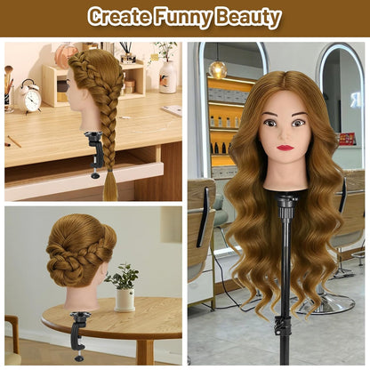 Cabeza de maniquí con 90% cabello humano, cabeza de muñeca de pelo...