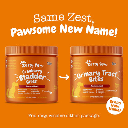 Zesty Paws Suplemento de arándano para perros - Control de vejiga p...