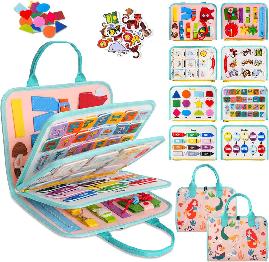 Teefrye Juguetes Montessori de tablero ocupado para niños pequeños...