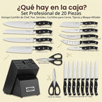 McCook Juego de cuchillos de cocina, 20 piezas, juego de cuchillos...