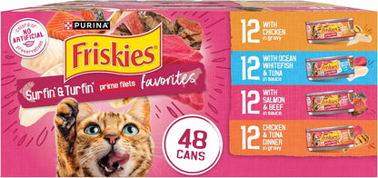 Purina Friskies - Paquete variado de alimentos húmedos en salsa par...