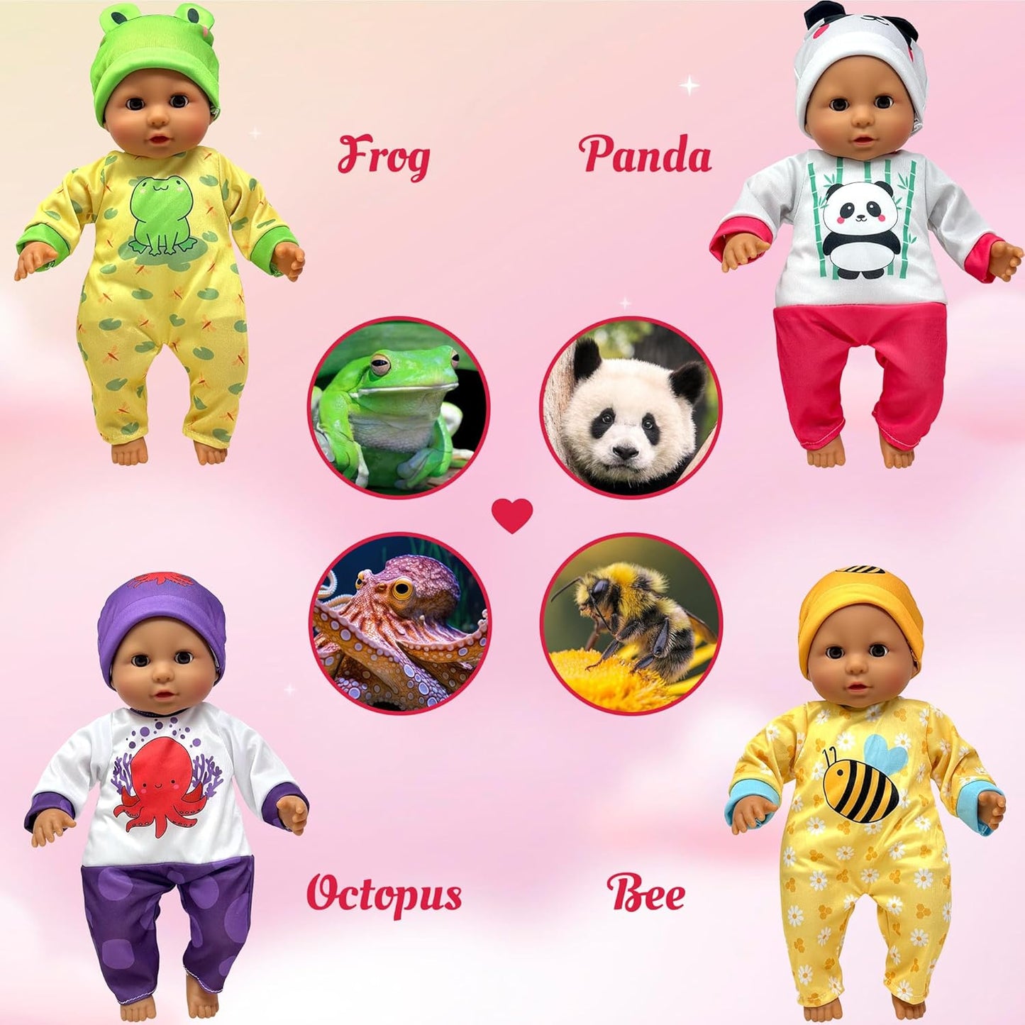 Muñeca de bebé de cuerpo suave con accesorios y 4 juegos de trajes...