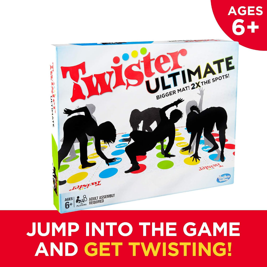 Hasbro Gaming Twister Ultimate: Tapete más grande, más puntos de co...