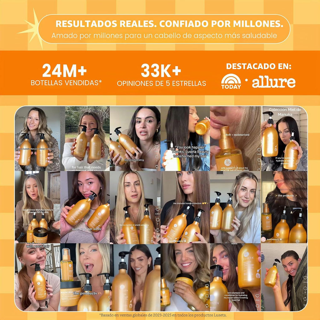 Champú y acondicionador de miel de manuka Luseta, cuidado hidratant...