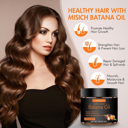 Aceite de batana crudo para el crecimiento del cabello, pasta de aceite de Botana 100% natural puro de Honduras, mascarilla orgánica sin refinar para prevenir la pérdida de cabello, mejora el grosor para hombres y mujeres, 5.3 onzas