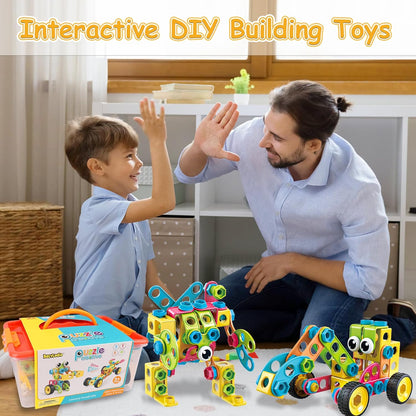 199 PIEZAS Bloques de Construcción, Juguetes STEM para Niños de 3, 4, 5, 6, 7, 8+ Años, Regalos de Cumpleaños para Niños y Niñas, Juguetes Educativos de Construcción para Preescolar, Edades 3-5, 4-8