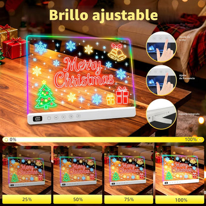 Lumiboard Tablero de dibujo LED con 13 efectos de luz, 16 pulgadas,...
