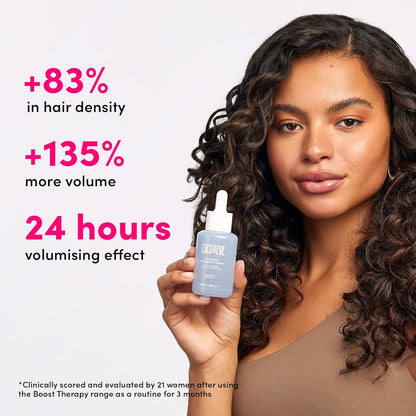 Coco & Eve Boost Therapy - Suero tripeptídico de densidad del cabello. Para cabello más grueso y lleno. Anti-pérdida de cabello y desprendimiento, tratamiento ligero para el cuero cabelludo con biotina y cafeína para volumen y restauración (2.03 onzas líq