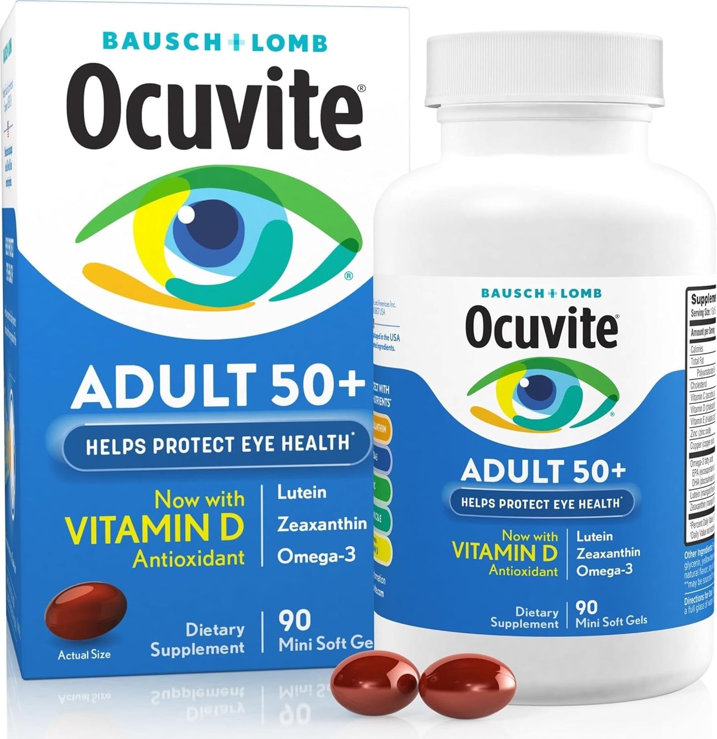 Bausch + Lomb Ocuvite Adult 50+ Suplemento de vitaminas y minerales...