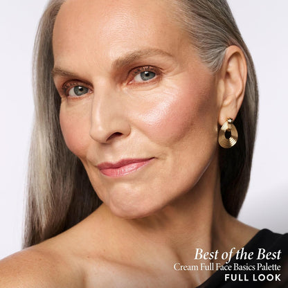 LAURA GELLER - Paleta de crema para rostro completo, lo mejor de la mejor, paleta de crema todo en uno para rostro, ojos y labios, maquillaje mezclable e hidratante hecho para pieles maduras