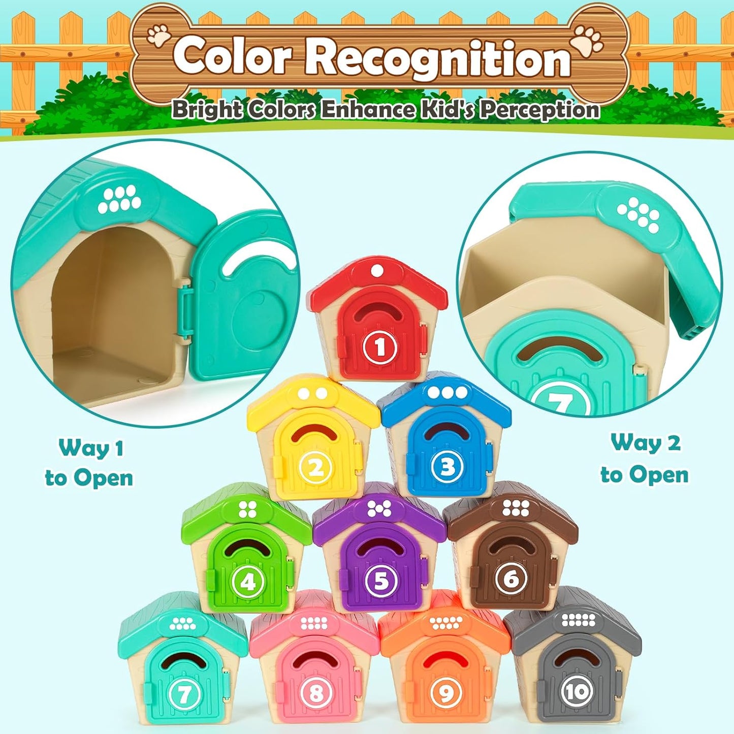 Juguetes de aprendizaje para niños pequeños de 1, 2, 3 años, 20 pie...