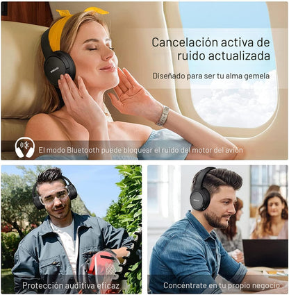 RUNOLIM - Audífonos híbridos con cancelación activa de ruido, inalá...