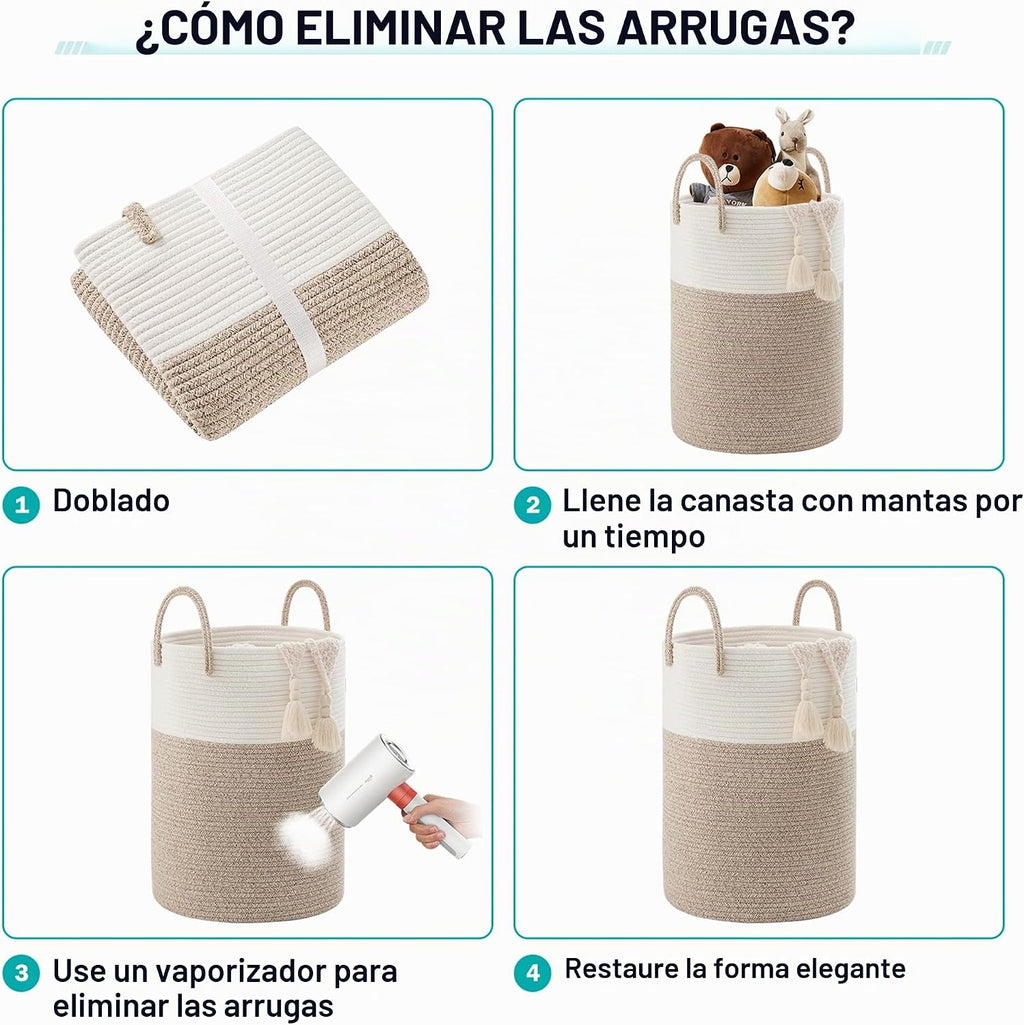 YOUDENOVA - Cesta de cuerda tejida para lavandería, 58L, cesta alta...