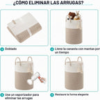 YOUDENOVA - Cesta de cuerda tejida para lavandería, 58L, cesta alta...
