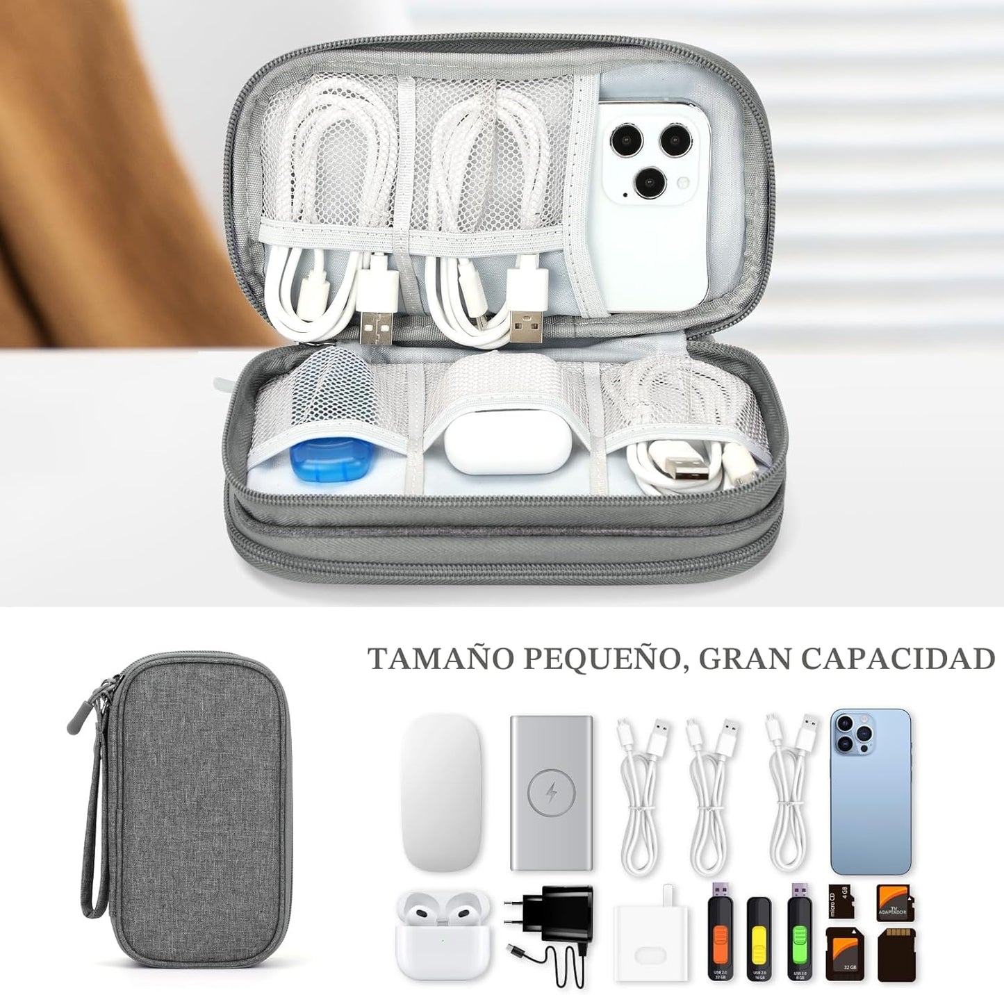 FYY Bolsa organizadora de cables de viaje, bolsa de transporte para...