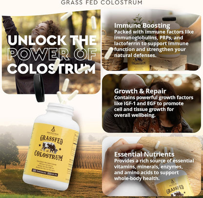 Ancestral Supplements Suplemento de Calostro de Res Alimentada con...
