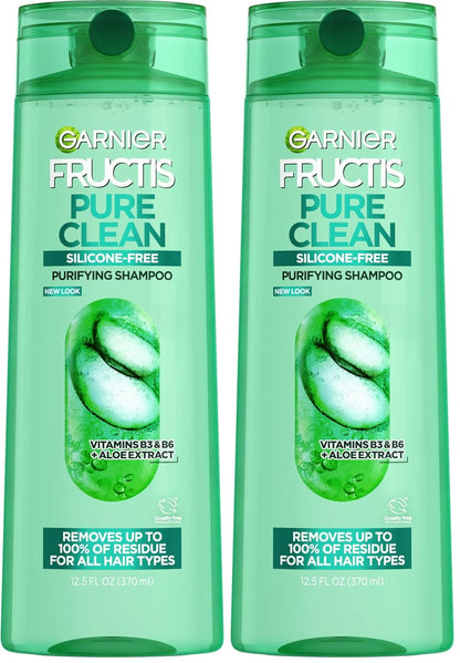 Garnier Fructis Pure Clean Champú purificador, sin silicona, 12.5 o...