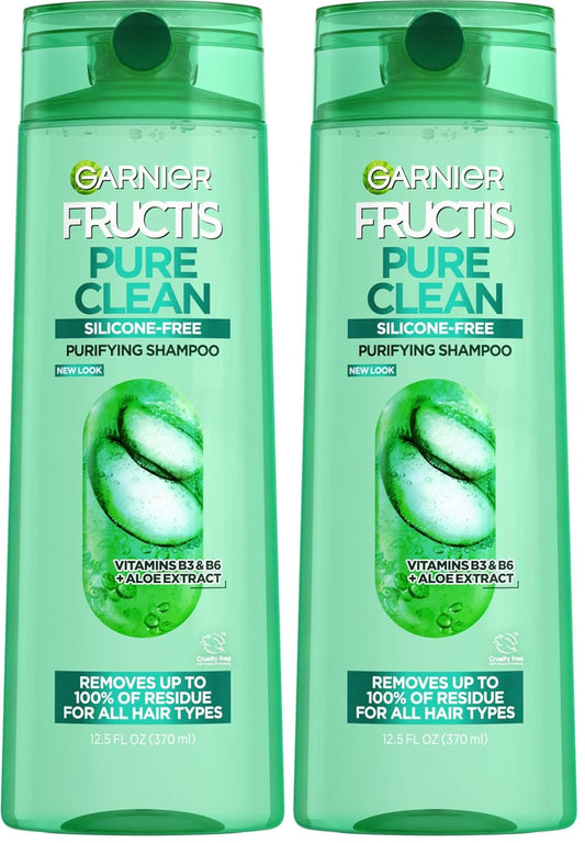 Garnier Fructis Pure Clean Champú purificador, sin silicona, 12.5 o...