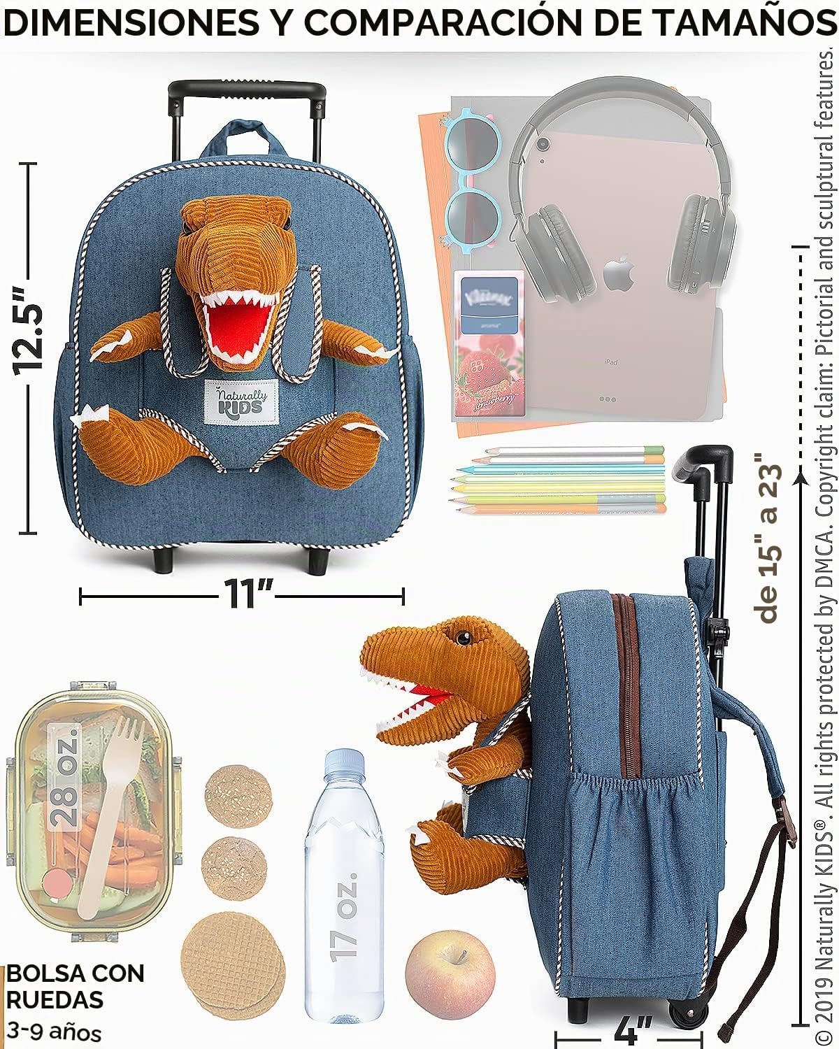 Naturally KIDS Maleta para niños pequeños con. Juguete de dinosauri...