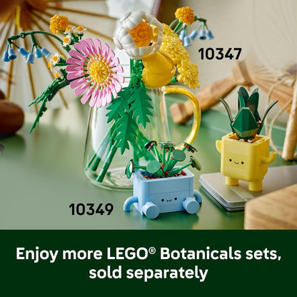 LEGO Botanicals Happy Plants - Juguete de construcción para niños, niñas y niños de 9 años en adelante, decoración de sala de juegos para escritorio o estante, regalo para cesta de Pascua, planta artificial de interior para jugar y exhibir - 10349