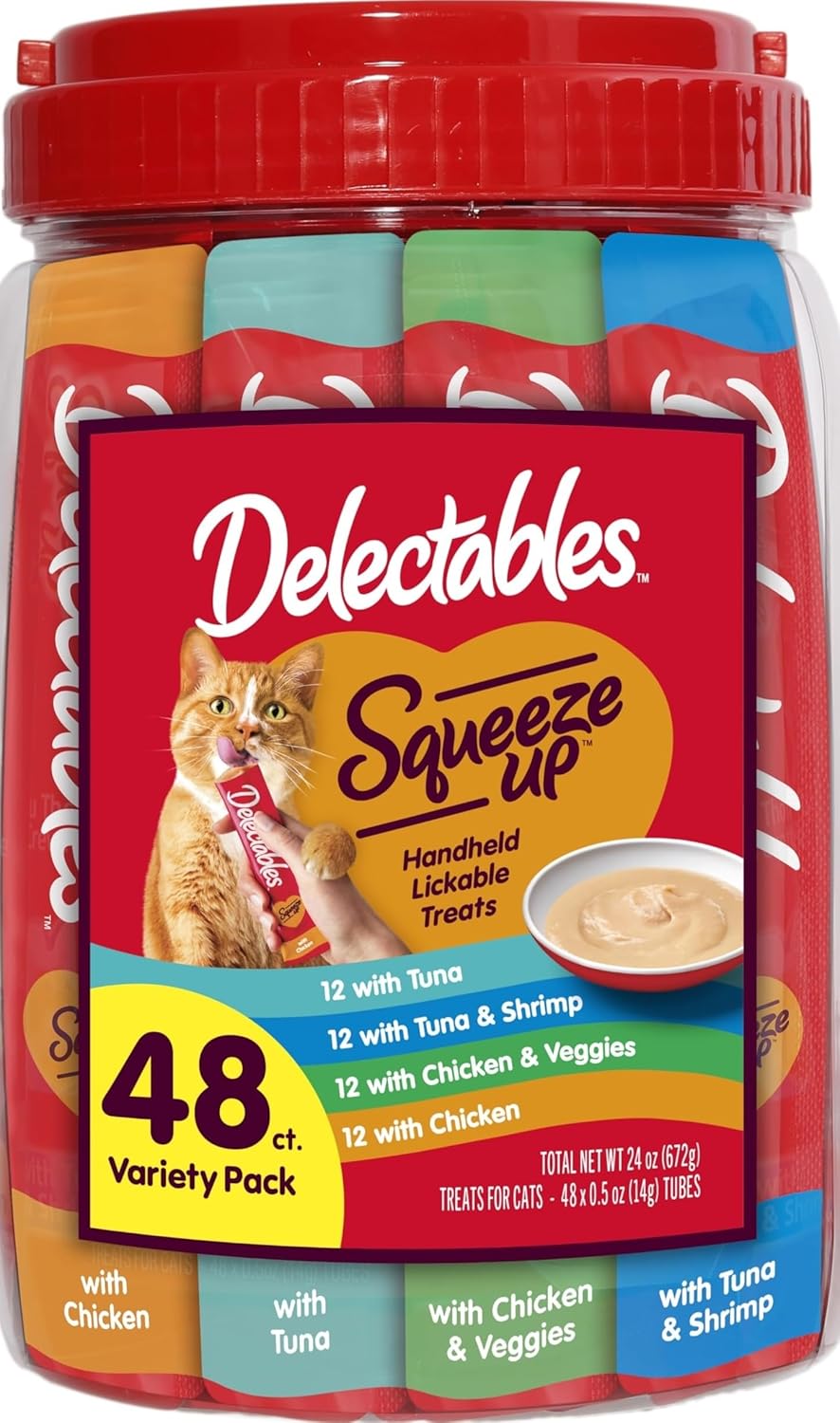 Delectables Squeeze Up - Paquete variado de puré cremoso exprimible...