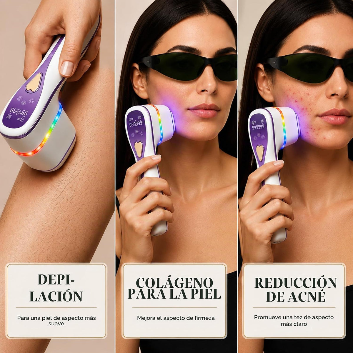 Skin Aurea Dispositivo de depilación láser IPL inalámbrico para muj...