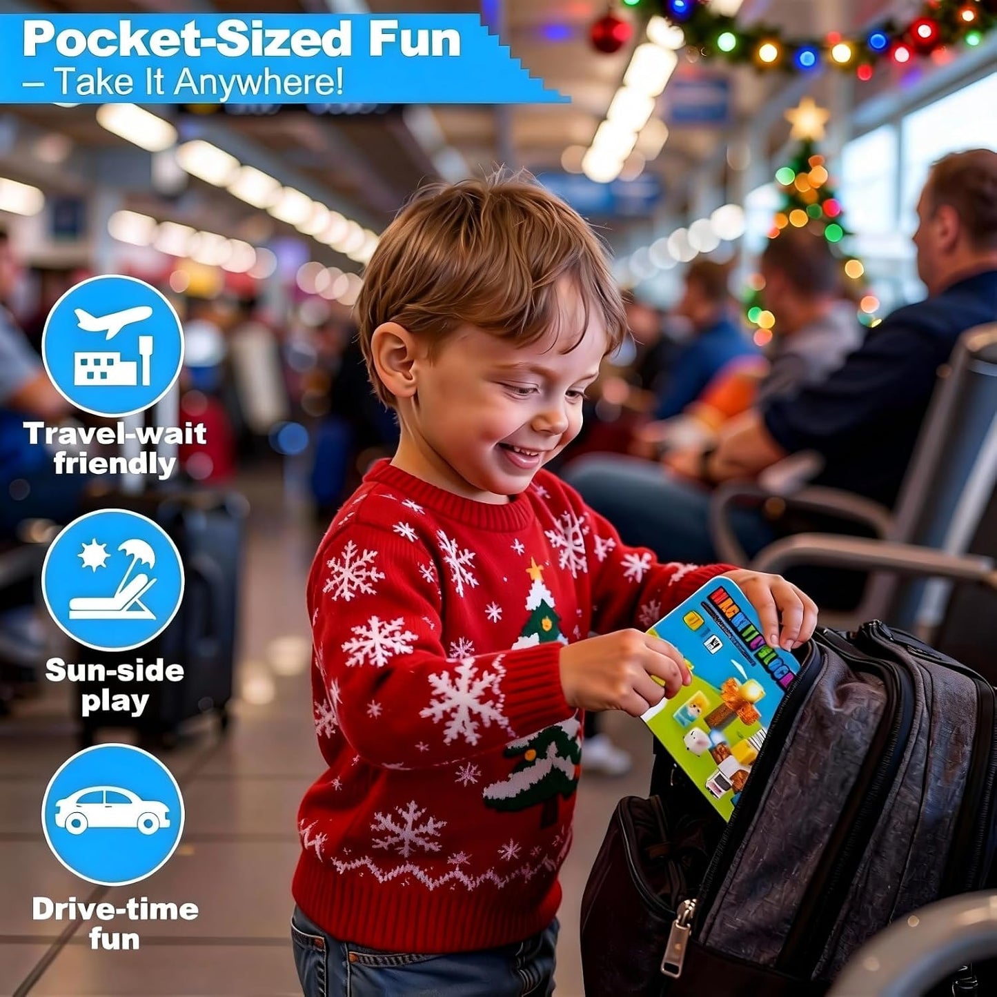 Aywewii Bloques magnéticos, 45 juguetes de viaje para niños de 3 a...