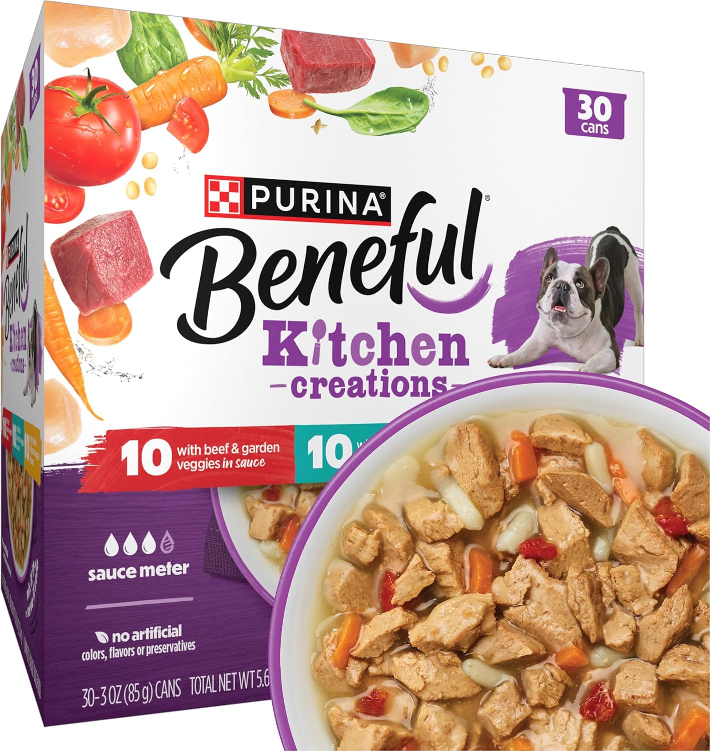 Purina Beneful Kitchen Creations - Paquete variado de alimentos húm...
